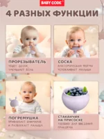Прорезыватель грибок зайчик сиреневый для малышей — изображение 9