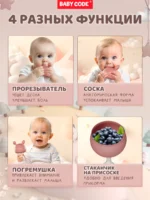 Прорезыватель грибок зайчик пыльно-розовый для малышей — изображение 7